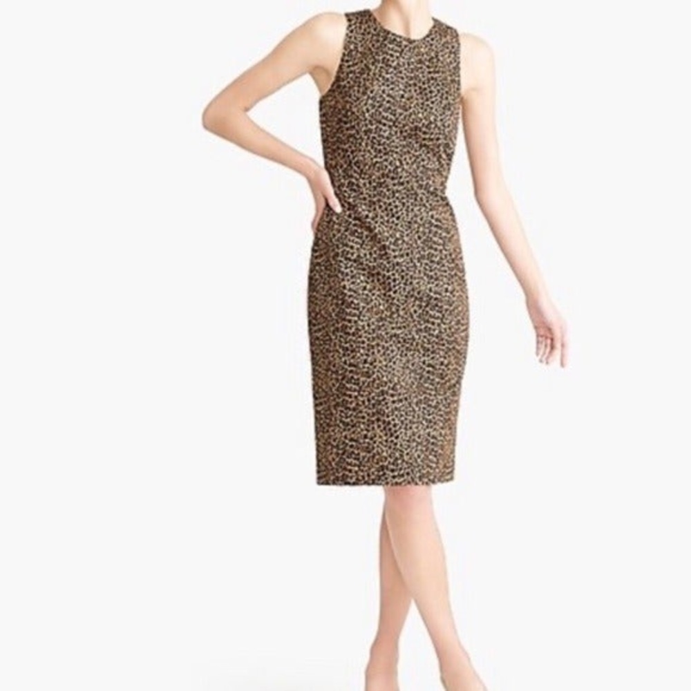 J Crew Leopard Print Sheath Dress